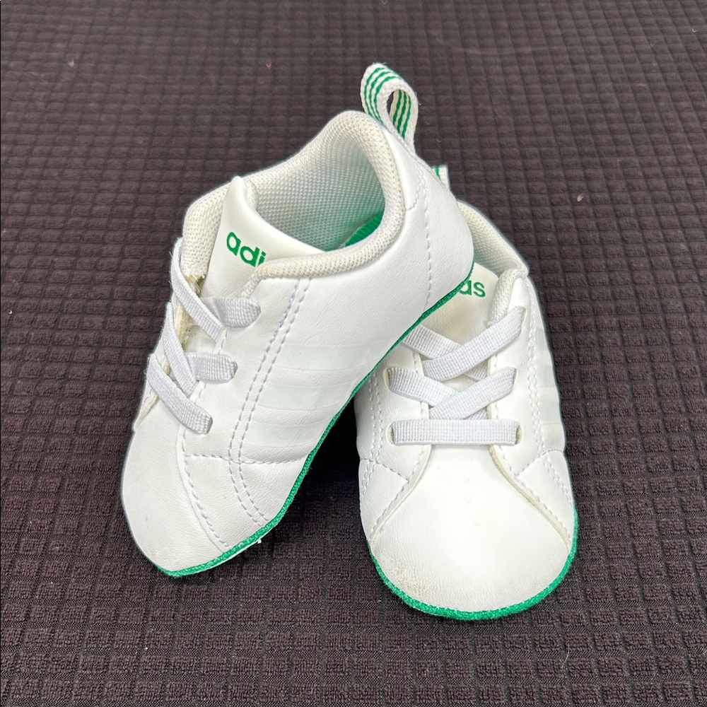 adidas White and Green Infant Sneakers